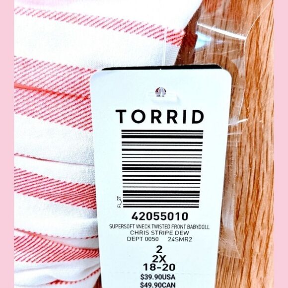 NEW TORRIDโPlus Size super Soft V-Neck Twisted Front Babydoll Tank Top 2X - Picture 12 of 14